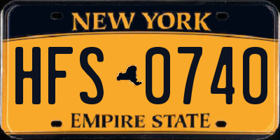 NY license plate HFS0740