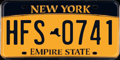 NY license plate HFS0741