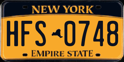NY license plate HFS0748
