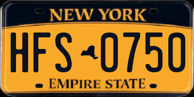 NY license plate HFS0750