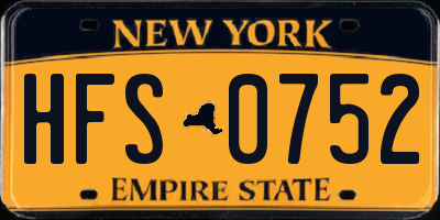 NY license plate HFS0752