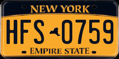 NY license plate HFS0759