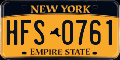 NY license plate HFS0761
