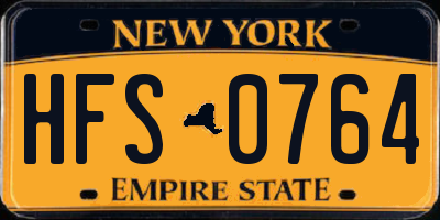 NY license plate HFS0764
