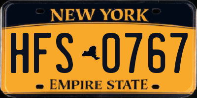 NY license plate HFS0767