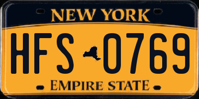 NY license plate HFS0769