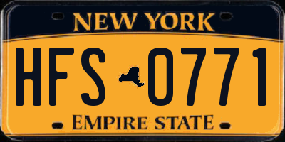 NY license plate HFS0771