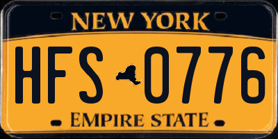 NY license plate HFS0776