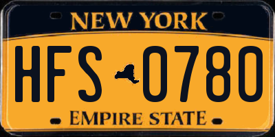 NY license plate HFS0780