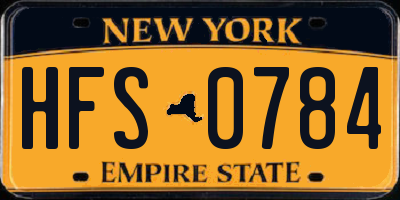 NY license plate HFS0784