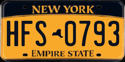 NY license plate HFS0793