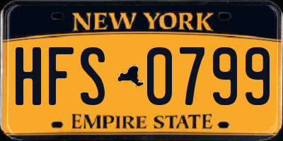 NY license plate HFS0799
