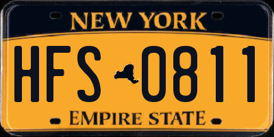 NY license plate HFS0811
