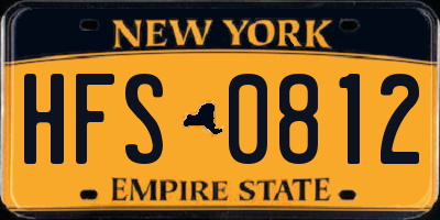 NY license plate HFS0812