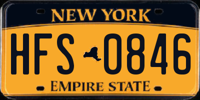 NY license plate HFS0846