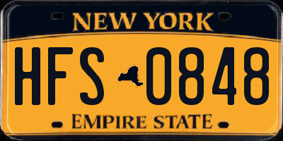 NY license plate HFS0848