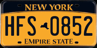 NY license plate HFS0852