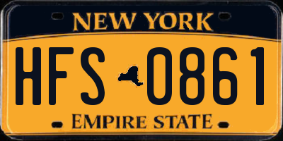 NY license plate HFS0861