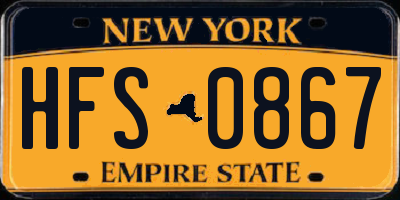 NY license plate HFS0867
