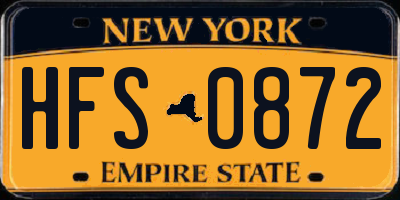 NY license plate HFS0872