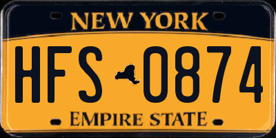 NY license plate HFS0874
