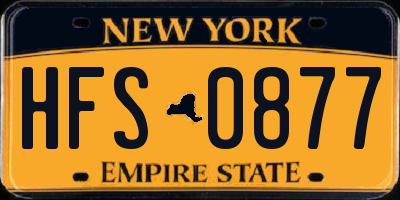 NY license plate HFS0877