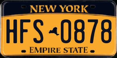 NY license plate HFS0878
