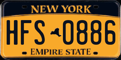 NY license plate HFS0886