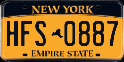 NY license plate HFS0887