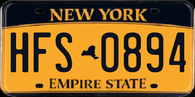 NY license plate HFS0894