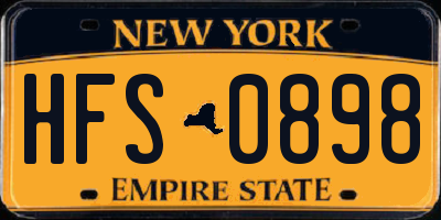 NY license plate HFS0898