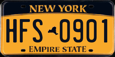NY license plate HFS0901