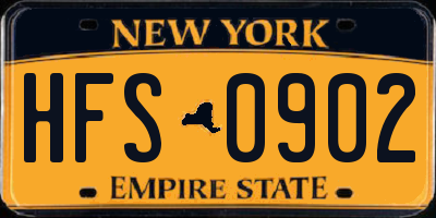 NY license plate HFS0902