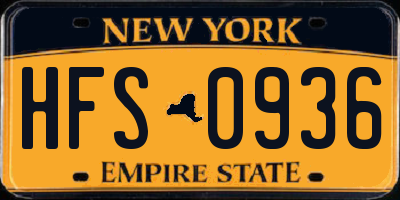 NY license plate HFS0936
