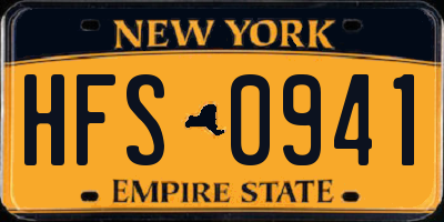 NY license plate HFS0941