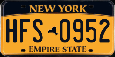 NY license plate HFS0952