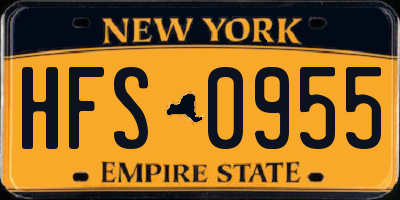 NY license plate HFS0955