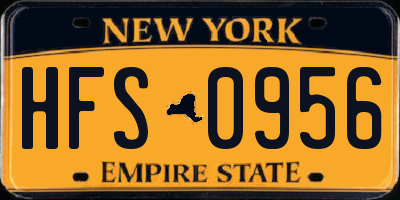 NY license plate HFS0956