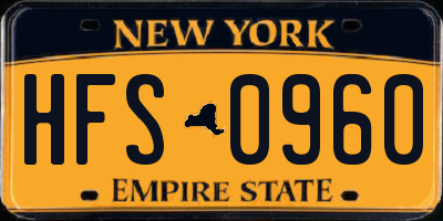 NY license plate HFS0960