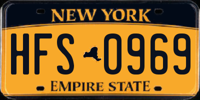NY license plate HFS0969