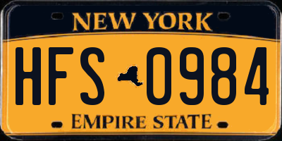 NY license plate HFS0984