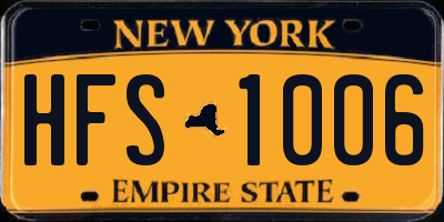 NY license plate HFS1006
