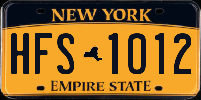 NY license plate HFS1012