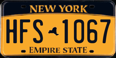 NY license plate HFS1067
