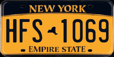 NY license plate HFS1069