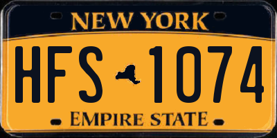 NY license plate HFS1074