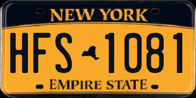 NY license plate HFS1081