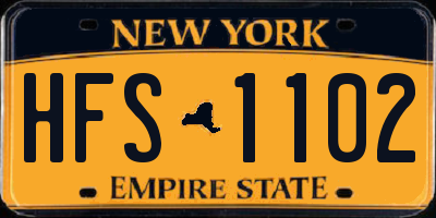 NY license plate HFS1102