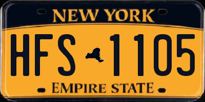 NY license plate HFS1105