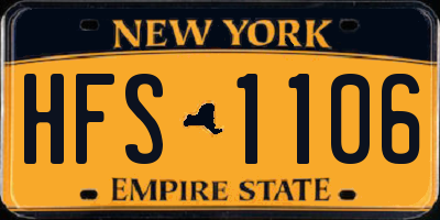 NY license plate HFS1106